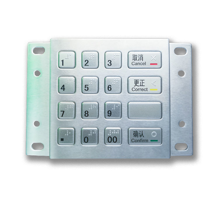ATM-Zahlungs-Kiosk DES 3DES verschlüsselte Metall-PPE Pin Pad With 16 Blindenschrift-Schlüssel USB