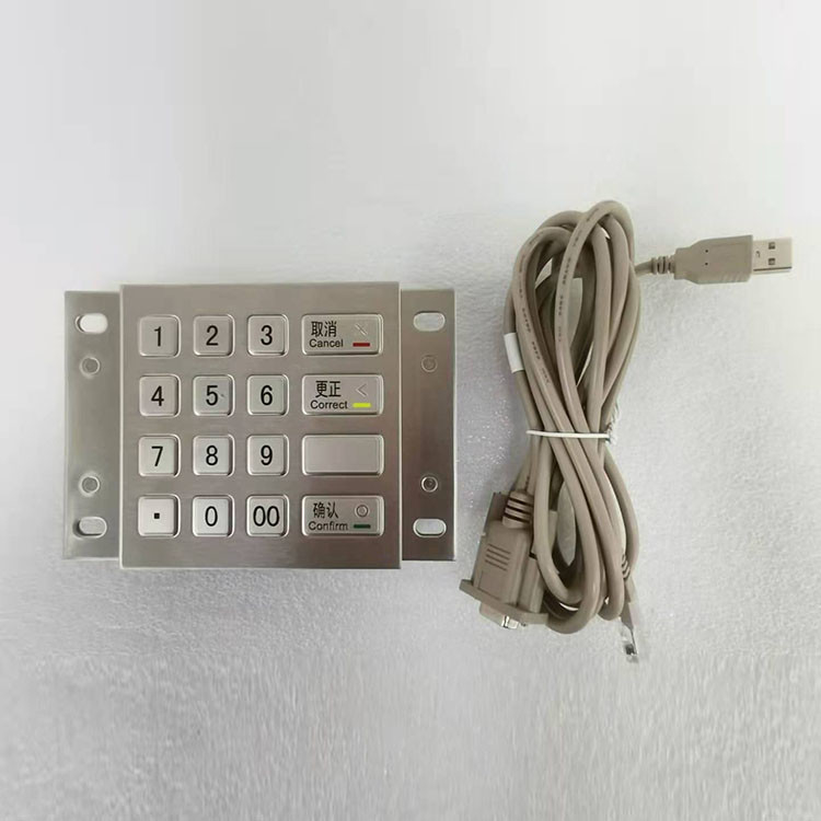 Edelstahl ATM-Zahlungs-Kiosk-Pin Pad DES 3DES verschlüsselte Metall mit 16 Schlüsseln