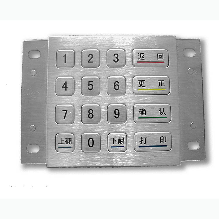 Edelstahl ATM-Zahlungs-Kiosk-Pin Pad DES 3DES verschlüsselte Metall mit 16 Schlüsseln
