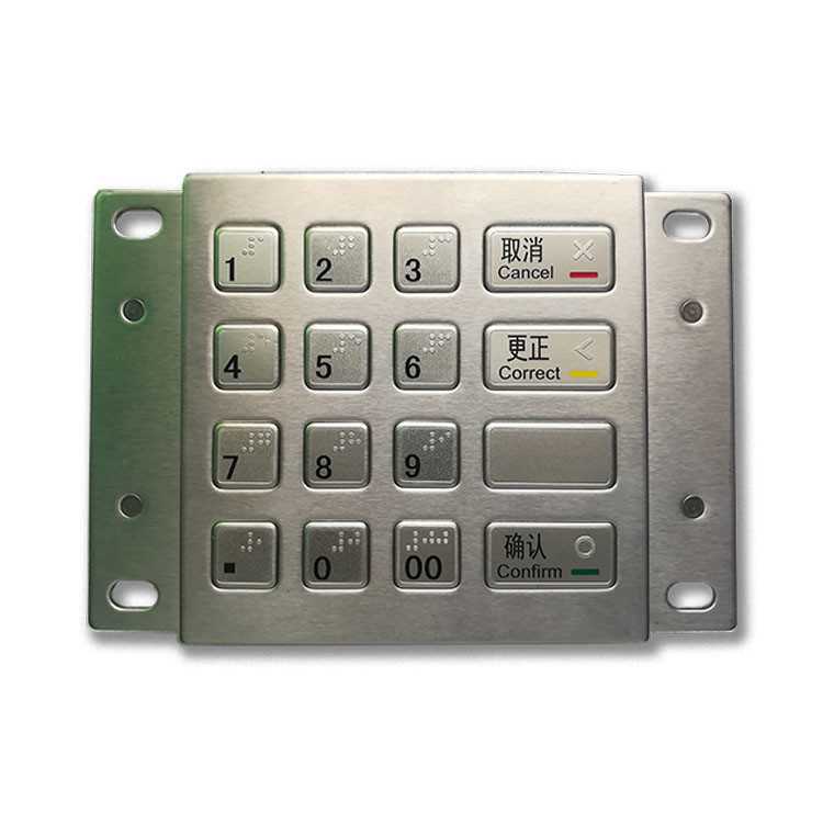 Edelstahl ATM-Zahlungs-Kiosk-Pin Pad DES 3DES verschlüsselte Metall mit 16 Schlüsseln