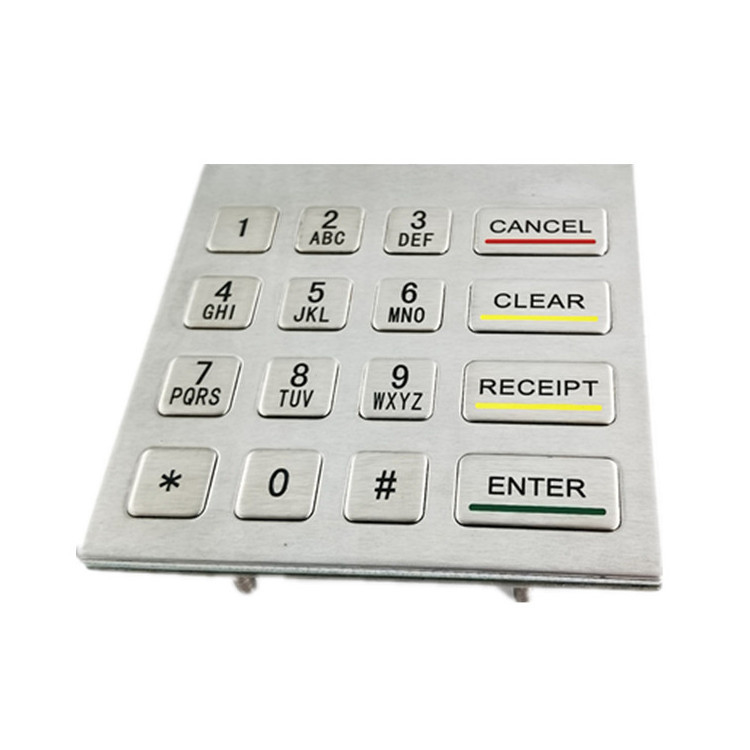 Metallnumerische Tastatur des Platten-Montage-Selbstservice-Kiosk-Edelstahl-4x4 mit 16 Schlüsseln
