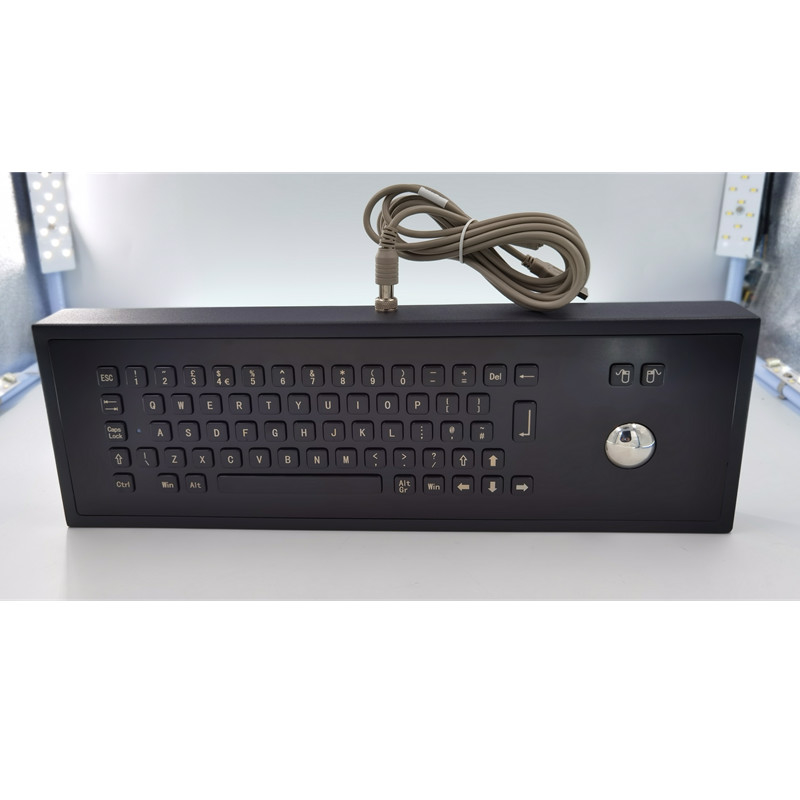 Tastatur des schwarze Farbtischplatten-industrielle Metallip65 mit Schlüsseln der Rollkugel-65