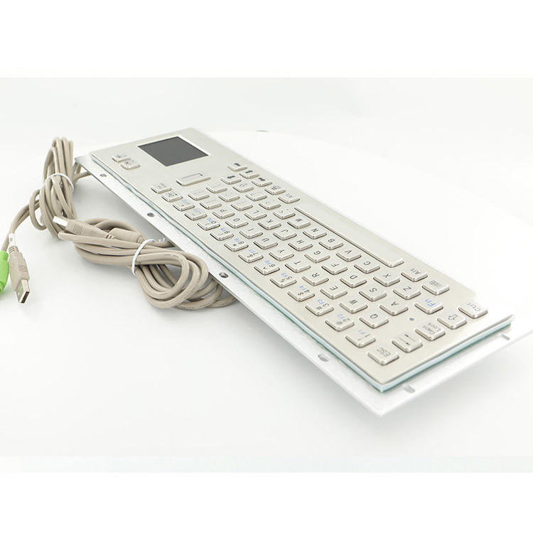 Drahtgebundene industrielle Tastatur mit Touchpad US Layout Frontplatte Abmessungen 392 x 110 mm