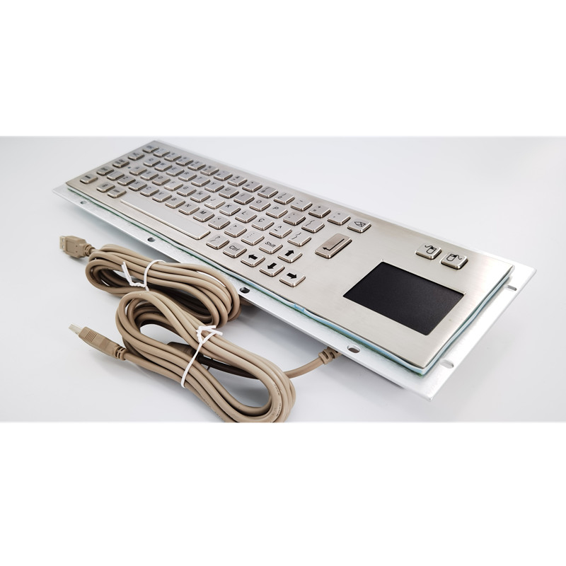 Drahtgebundene industrielle Tastatur mit Touchpad US Layout Frontplatte Abmessungen 392 x 110 mm