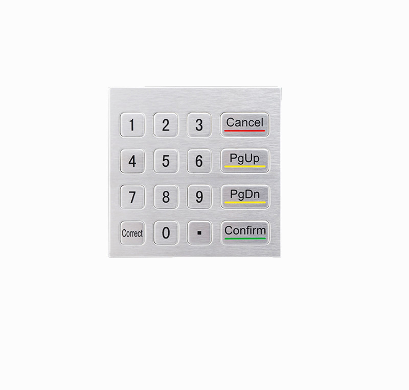Robuste Selbstbedienung Kiosk Metall Numerische Tastatur 16 Tasten Wasserdicht für raue Umgebungen