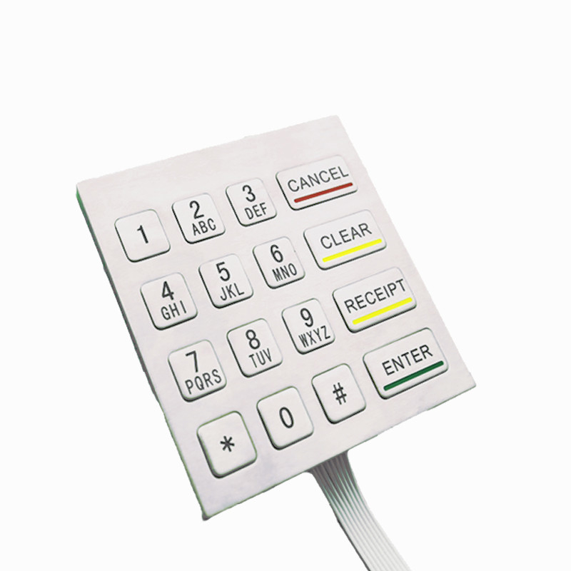 Robuste Selbstbedienung Kiosk Metall Numerische Tastatur 16 Tasten Wasserdicht für raue Umgebungen