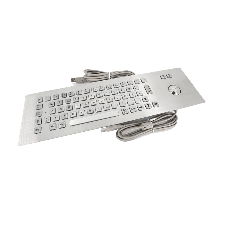Selbstbedienung Kiosk 65 Tasten Panel Montage Industrie IP65 Edelstahl Metall Tastatur mit Trackball