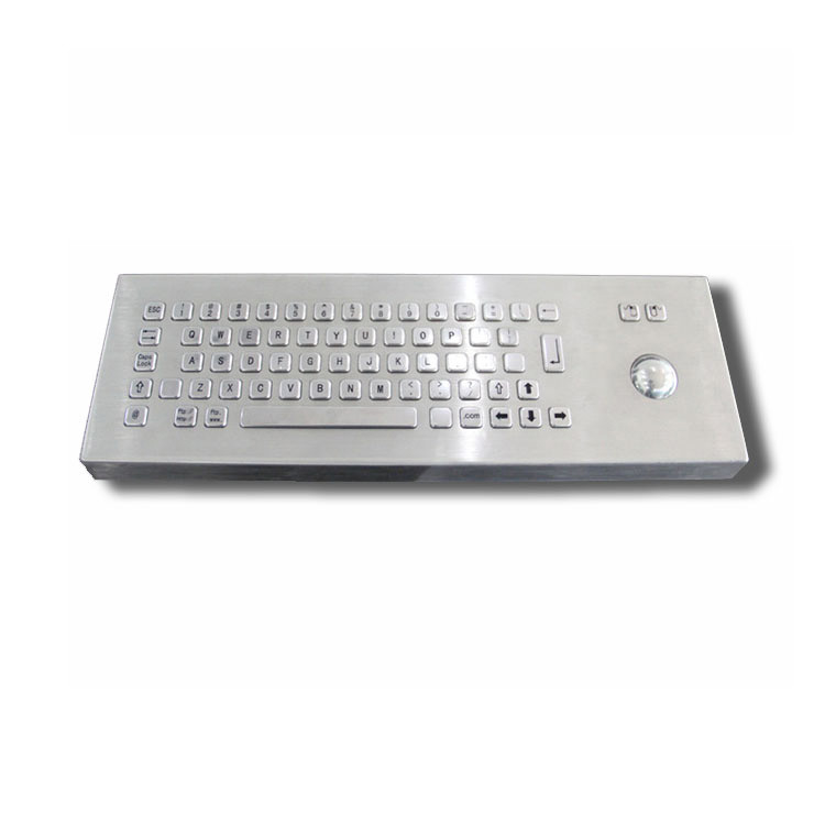 65 Tasten Schreibtisch IK07 IP65 Edelstahl Industrie Tastatur mit Trackball für Selbstbedienung Kiosk