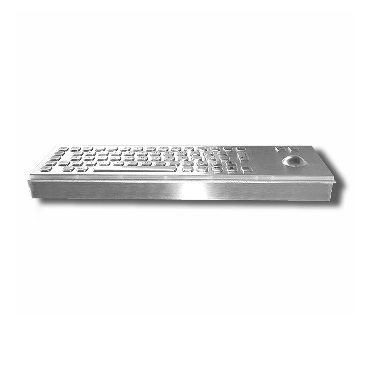 65 Tasten Schreibtisch IK07 IP65 Edelstahl Industrie Tastatur mit Trackball für Selbstbedienung Kiosk