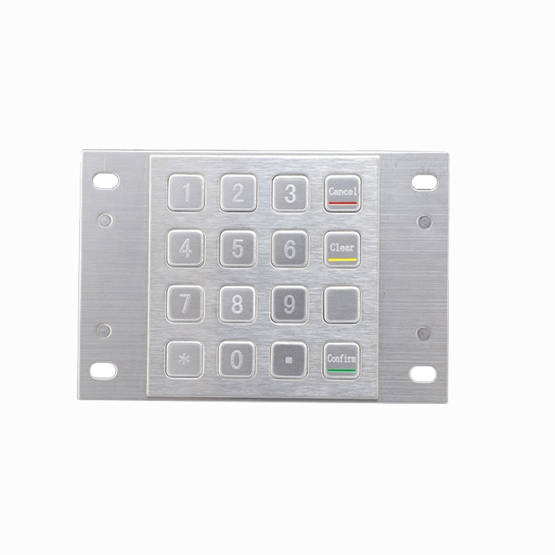 Wasserdicht 304 Edelstahl verschlüsselt Pin Pad Zahlung Kiosk IP65 verschlüsselt Metall-Tastatur mit 16 Tasten
