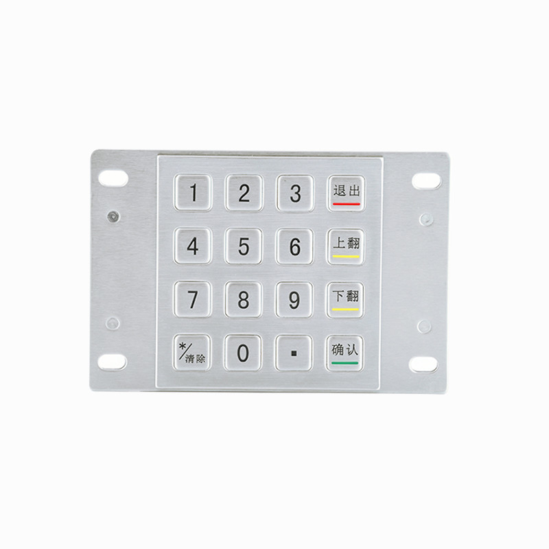 Wasserdicht 304 Edelstahl verschlüsselt Pin Pad Zahlung Kiosk IP65 verschlüsselt Metall-Tastatur mit 16 Tasten