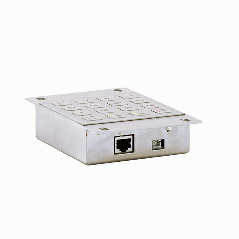 Wasserdicht 304 Edelstahl verschlüsselt Pin Pad Zahlung Kiosk IP65 verschlüsselt Metall-Tastatur mit 16 Tasten