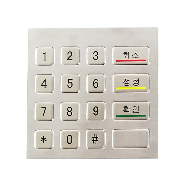 Selbstbedienung Kiosk Maschine Wasserdicht IP65 Edelstahl Metall Numerische Tastatur mit 4x4 Tasten