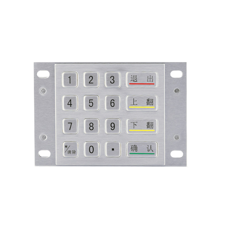 Wasserdicht 4x4 Edelstahl Metall verschlüsselt EPP Pin Pad DES 3DES Verschlüsselung Tastatur für Zahlung Kiosk