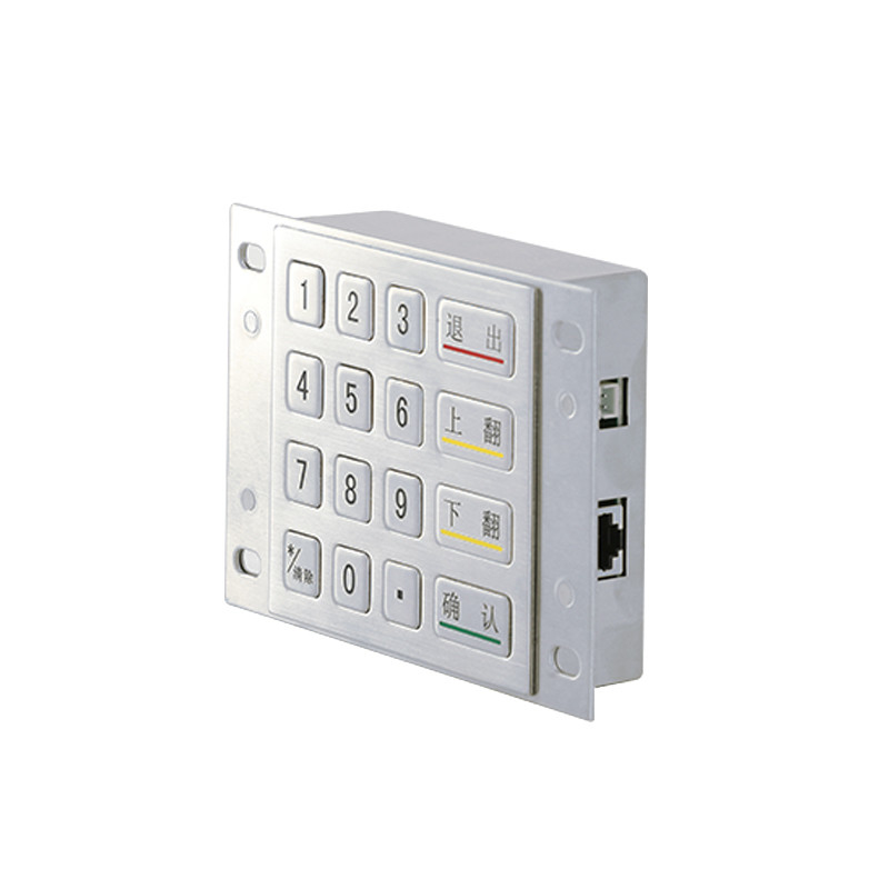 Wasserdicht 4x4 Edelstahl Metall verschlüsselt EPP Pin Pad DES 3DES Verschlüsselung Tastatur für Zahlung Kiosk