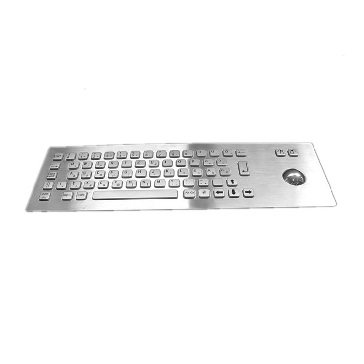 Industrielle IP65 Edelstahl-Metall-Tastatur mit Trackball-Eingabegerät für Selbstbedienung Kiosk