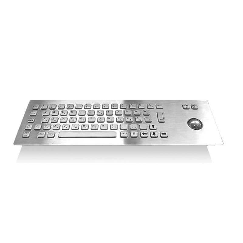 Industrielle IP65 Edelstahl-Metall-Tastatur mit Trackball-Eingabegerät für Selbstbedienung Kiosk