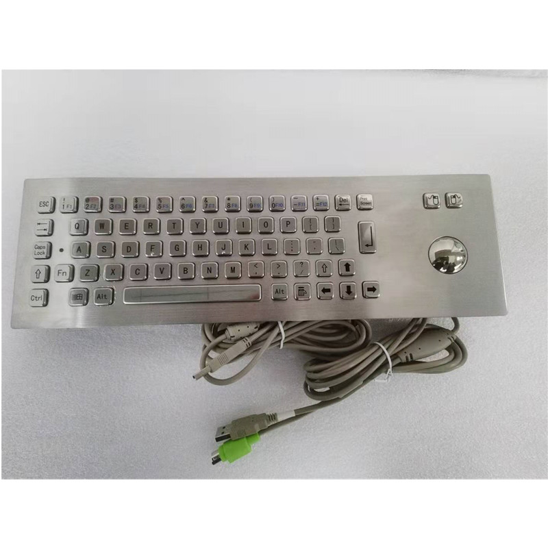 Industrielle IP65 Edelstahl-Metall-Tastatur mit Trackball-Eingabegerät für Selbstbedienung Kiosk