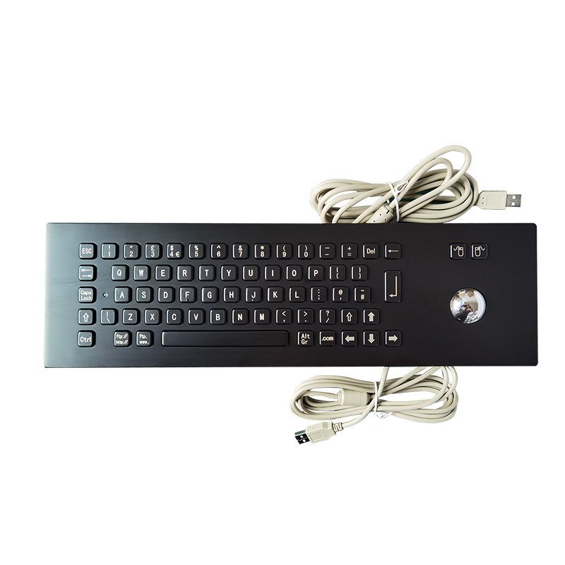 Selbstbedienung Kiosk-Panel Montage schwarze Edelstahl Metall Tastatur mit anpassbarem Layout und USB-Schnittstelle