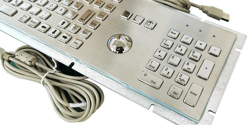 Selbstbedienung Kiosk Eingabe Gerät Edelstahl Metall Tastatur mit Trackball und numerische Tastatur