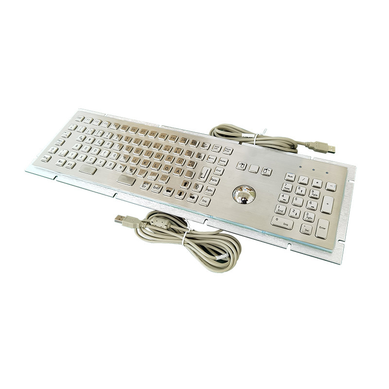 Selbstbedienung Kiosk Eingabe Gerät Edelstahl Metall Tastatur mit Trackball und numerische Tastatur