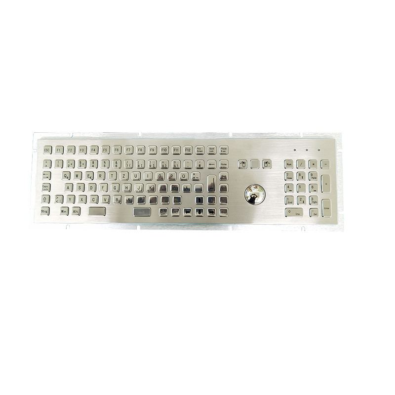 Selbstbedienung Kiosk Eingabe Gerät Edelstahl Metall Tastatur mit Trackball und numerische Tastatur