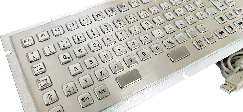 Selbstbedienung Kiosk Eingabe Gerät Edelstahl Metall Tastatur mit Trackball und numerische Tastatur